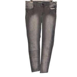 BRINA & EM Skinny Jeans Floral Pattern Gray on Gray Floral in Size  10